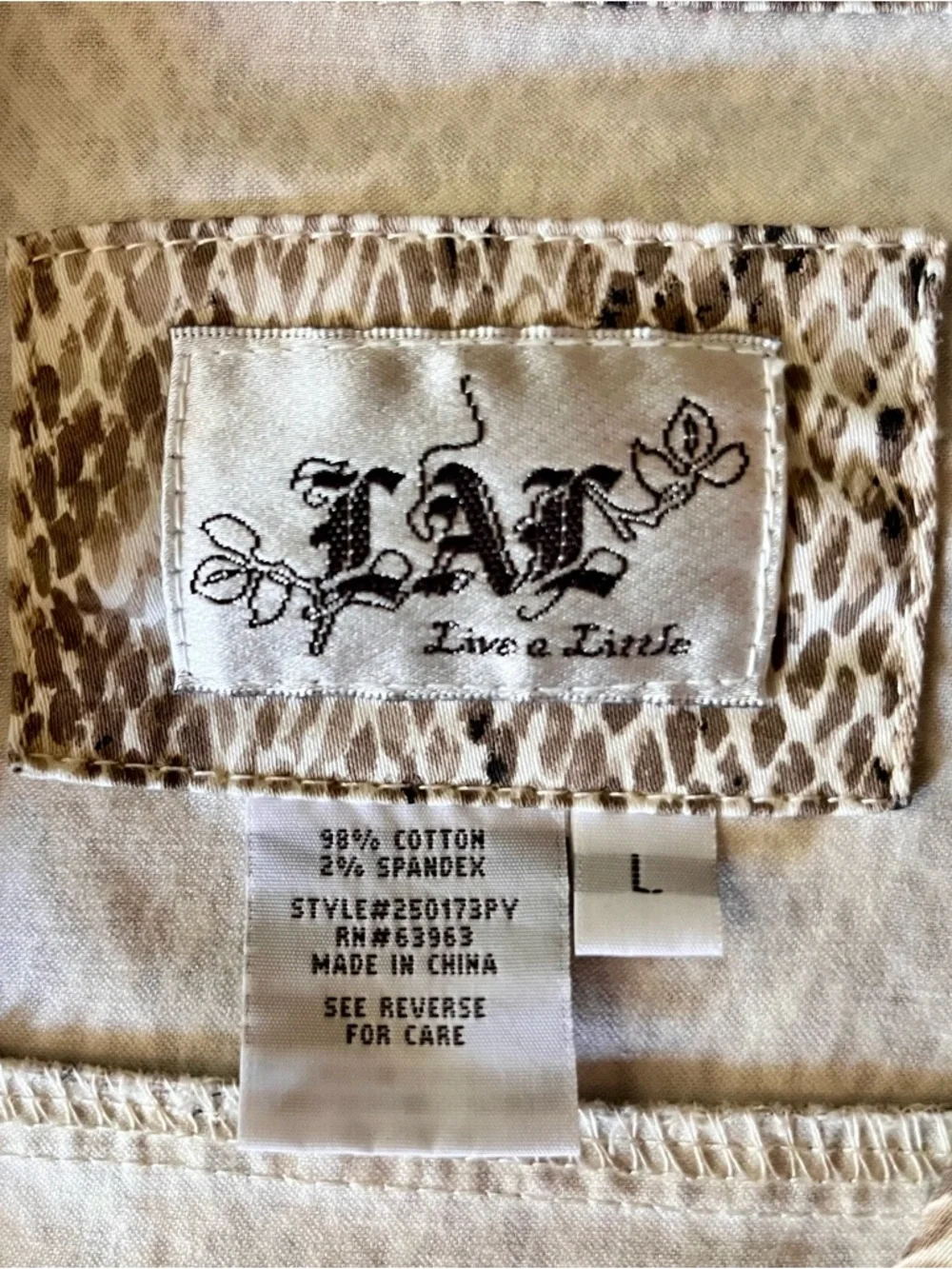 Light Snakeskin Print Jacket by Live a Little in Beige, White and Black - Picture 4 of 6